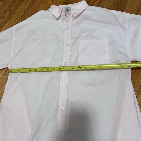 Parke Pink Cotton Long Sleeve Button Front Polo Romper Size Small - Picture 7 of 8